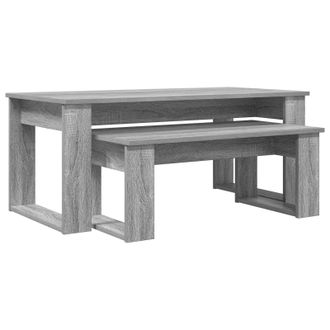 vidaXL Juego De Mesas De Centro 2 Pcs Gris Sonoma Madera De Ingenier&iacute;a Vidaxl