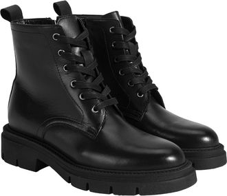 Desa Woman Leather Boots - Zip Fastening, Flat Heel, Textile Lining, Breathable | Black - 38