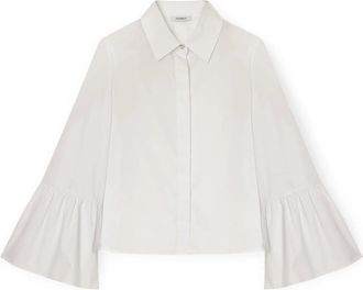 Motivi Blouse met uitlopende mouwen - Dames - Overhemden - Wit - 2XS - Katoen - Overhemden