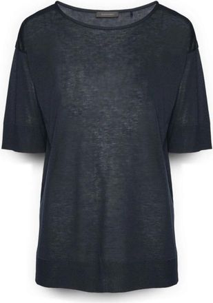 Elena Miro T-shirt van lyocellmix - Dames - T-shirts - Blauw - XL - Katoen - Tops