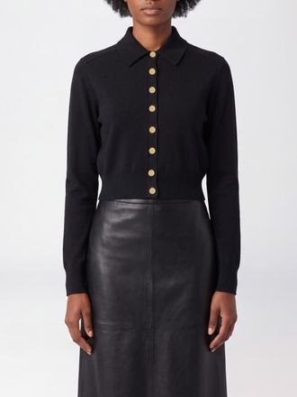 Sportmax Cardigan a polo in pura lana vergine con maniche lunghe