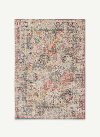 Louis De Poortere Bakhtiari Design - Alfombra Cl&aacute;sica Anticuaria - Hecha En B&eacute;lgica - Acabado A Mano - Antideslizante Natural - 100% Algod&oacute;n - Janisery Multi - 170 X 24