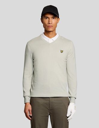 Lyle & Scott Lyle And Scott Mens Cotton Blend V-Neck Jumper - Grey - Size: 42