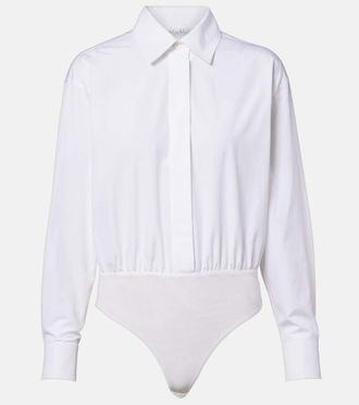 Max Mara Aere cotton poplin and tulle bodysuit