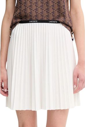 Lacoste Korte Geplooide Rok - Dames - Korte rokken - Wit - M - Polyester - Rokken