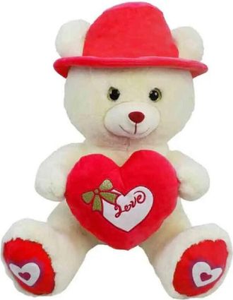 Trade Shop Trade Shop - Orso In Peluche Con Cappello E Cuore Rosso 55 Cm Regalo Per San Valentino 92423