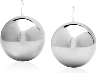 Ross-Simons Italian 18mm Sterling Silver Big Bead Drop Earrings