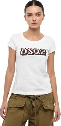 Dsquared2 White Logo Round Neck T-Shirt