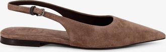 Brunello Cucinelli Ballerina in suede con dettaglio Monile laterale - BRUNELLO CUCINELLI - gender_Woman