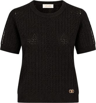 Yes-Zee Round-neck Truien - Dames - Ronde hals truien - Zwart - M - Polyester - Truien & Vesten
