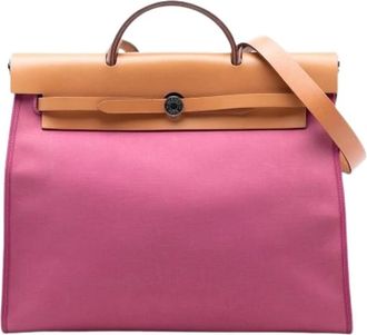 Herm&egrave;s Pre-owned Handbags, female, Pink, Size: ONE SIZE Pre-owned Canvas Shoulder Bag