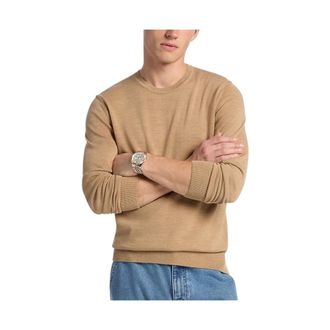 Michael Kors Round-neck Knitwear, male, Beige, Size: 2XL Crew-neck Sweater