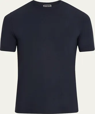 Giorgio Armani Mens Textured Stretch T-Shirt