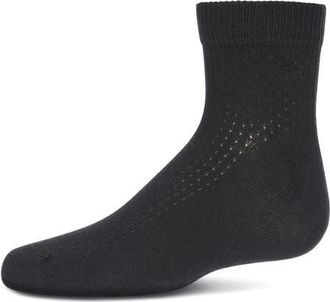 MeMoi Pointelle Dot Anklet Socks in Black at Nordstrom, Size 6-12M