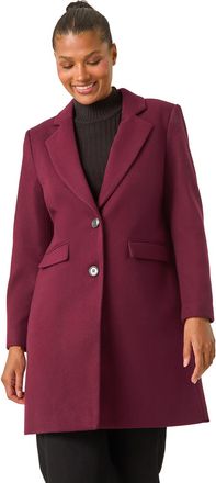Roman Womens Tailored Single Breasted Coat - Purple - Size 18 UK