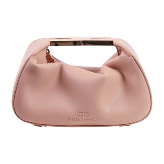 Elisabetta Franchi Handbags, female, Pink, Size: ONE SIZE Hobo With Jewel Handle