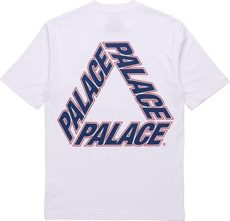Palace P3 Team T-Shirt Dark Back Large Logo Printing Short Sleeve Unisex White P19TS236