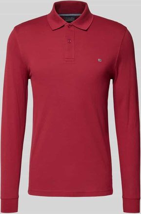 Christian Berg Poloshirt mit Label-Stitching in Dunkelrot, Größe 3XL