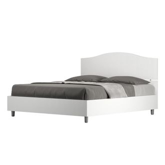 ITYhome Letto Matrimoniale Senza Rete 160x200 Bianco Frassino Dores