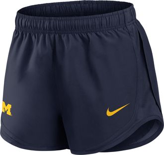 Nike Michigan Tempo Nike Womens Dri-FIT College Shorts in Blue | 04PK41SMWN-FN8