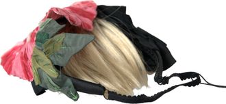 Dolce & Gabbana Womens Black Viscose White Hair Parrucchiera Headband Diadem Silk Nylon Elastane Accessory