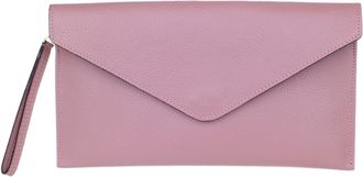 Girly HandBags Womens Italian Genuine Leather Envelope Clutch Bag Wristlet Evening Bag Party Wedding Dark Pink
