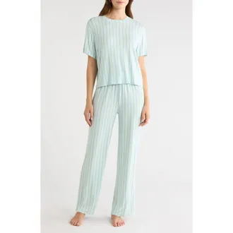 Honeydew Intimates All American Pajamas in Blue/green Stripes at Nordstrom, Size X-Small
