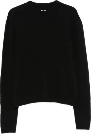 Rick Owens Geribde trui met ronde hals - Heren - Cashmere truien - Zwart - M - Kasjmier - Truien & Vesten