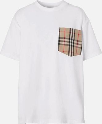Burberry Mens Burberry Check Pocket T-Shirt in White - Size: 38