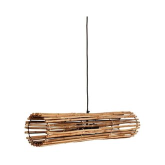 Chehoma L&aacute;mpara de techo de rat&aacute;n beige