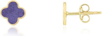 The Lovery Mini Amethyst Clover Stud Earrings