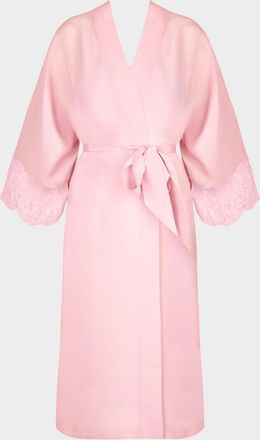 Lise Charmel Lace-Trim Silk Crepe Robe