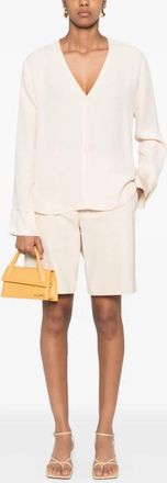 Forte_Forte Envers Satin Long Sleeves Top In Ivory