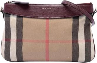 Burberry Pre-owned Peyton Crossbody Bag - Dames - Vintage Schoudertas - Beige - ONE Size - Leer - Vintage