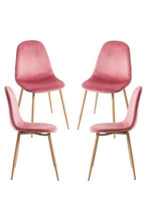 Regalos Miguel Regalos Miguel - Packs Sillas Comedor - Pack 4 Sillas Teok Terciopelo - Rosa