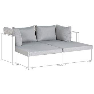 Beliani Conjunto De Fundas De Poli&eacute;ster Gris Asiento Respaldo Resistente Rayos Uv Noto