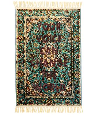Seletti Burnt Voice mix-print carpet - unisex - Recycled PET - One Size - Green