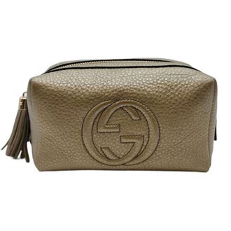Gucci Soho Metallic Gold Leather Pouch (Pre-Owned)