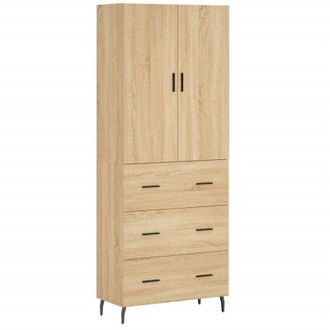 vidaXL Highboard Sonoma Oak 69.5x34x180 cm Engineered Wood Vidaxl