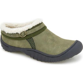 Jambu Ginger Faux Fur Lined Clog in Olive at Nordstrom Rack, Size 9.5
