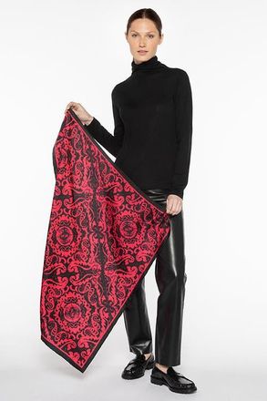 Kinross Cashmere Lace Paisley Print Scarf in Black Multi at Nordstrom