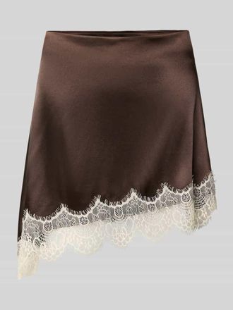 Noisy May Minirock aus Satin Modell Sofie in Schoko Melange, Gr&ouml;&szlig;e XL