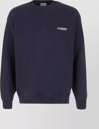 Marcelo Burlon ribbed crew-neck cotton blend sweater with cross embroidery