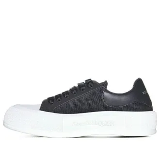 Alexander McQueen Deck Lace Up Plimsoll Sneakers Core Black White 711098W4UB31000