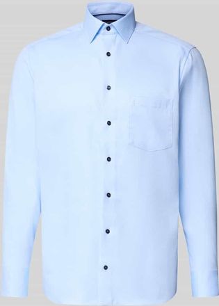 Olymp Regular Fit Businesshemd aus reiner Baumwolle mit Kentkragen in Bleu, Gr&ouml;&szlig;e 39
