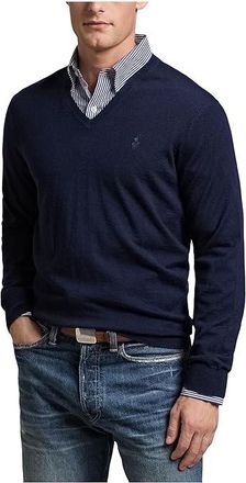 Polo Ralph Lauren Washable Wool V-Neck Sweater Mens Sweater Hunter Navy 1 : 2XL