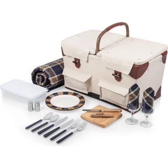 Picnic Time Pioneer Picnic Basket in Beige With Navy & Brown at Nordstrom