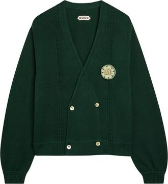Bode Double-breasted Cotton Cardigan - Dark Green - S