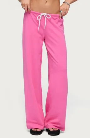 Edikted Callista Straight Leg Sweatpants in Pink at Nordstrom, Size X-Small