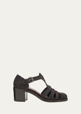 Churchs 50mm Kelsey Plaid Tweed Fisherman Sandals